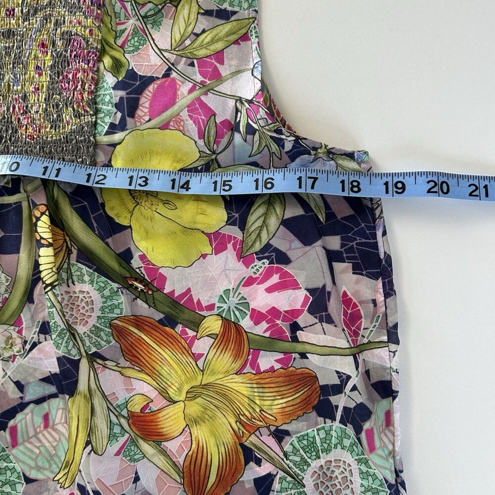 Johnny Was Cisco Ife Tank 100% Silk Tropical Floral Print Flowy Size XS Chic - Picture 8 of 10